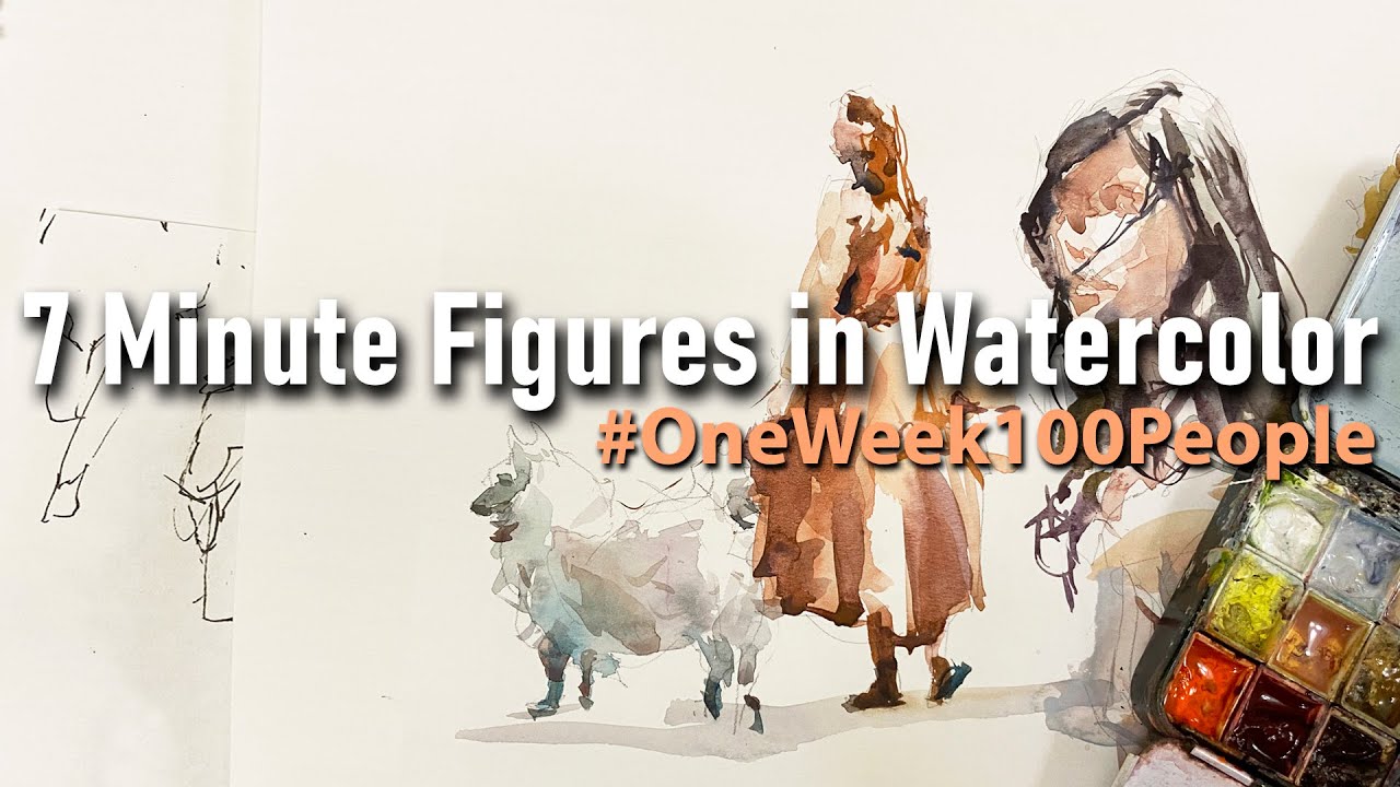 7 min Figures in Watercolor, #OneWeek100People