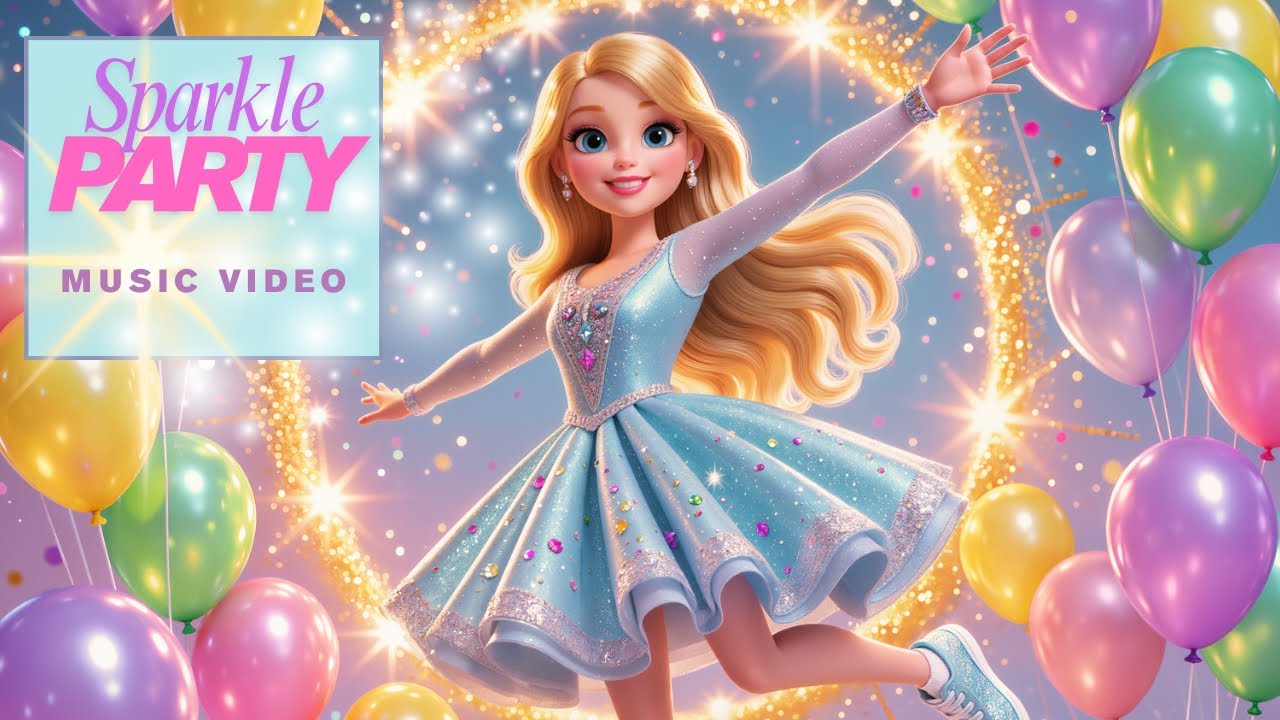 Sparkle Party! PARTY SONG for GIRLS of all ages! UPBEAT and FUN dance music for KIDS!