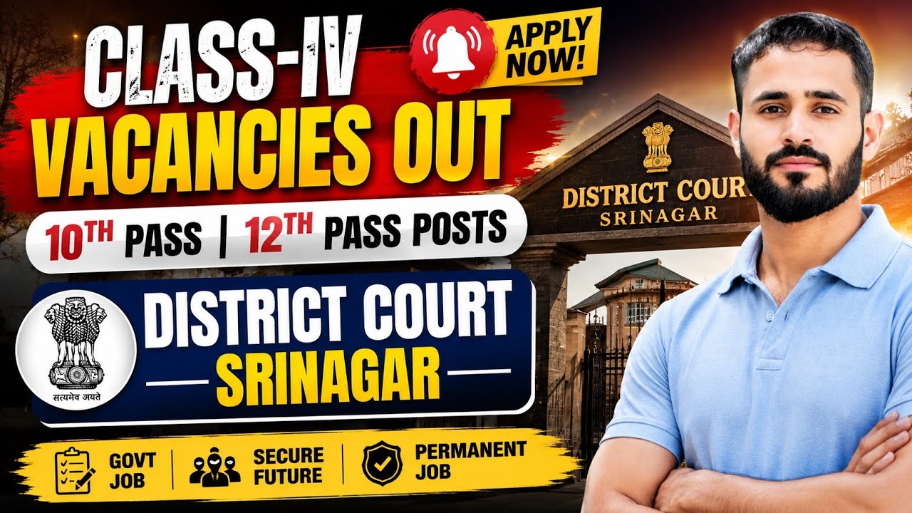 10th Pass 12th Pass Govt Vacancies in Jammu and Kashmir || Class_iv Posts Out. 