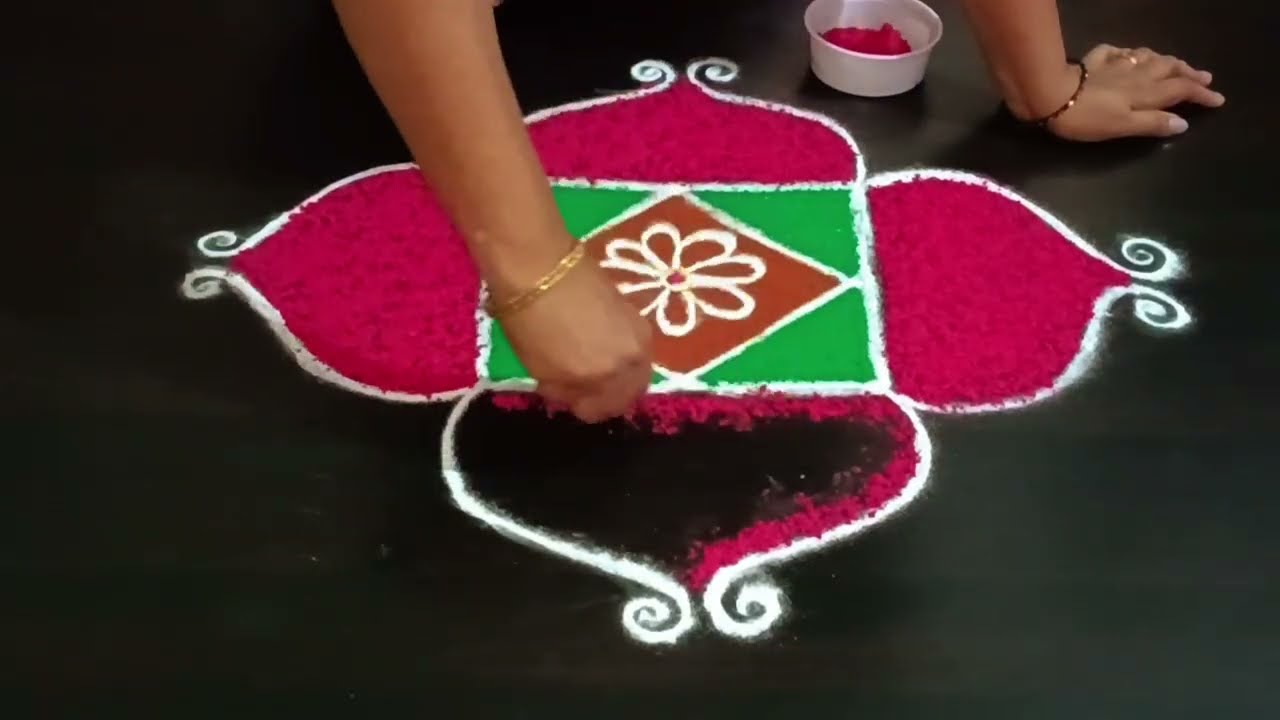 Latest rangoli # festival rangoli # easy and simple Rangoli #