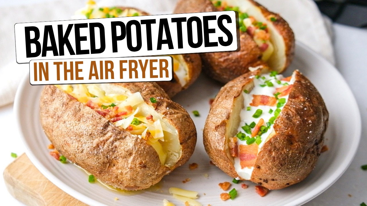 Air Fryer Baked Potatoes [w/ Crispy Skin]