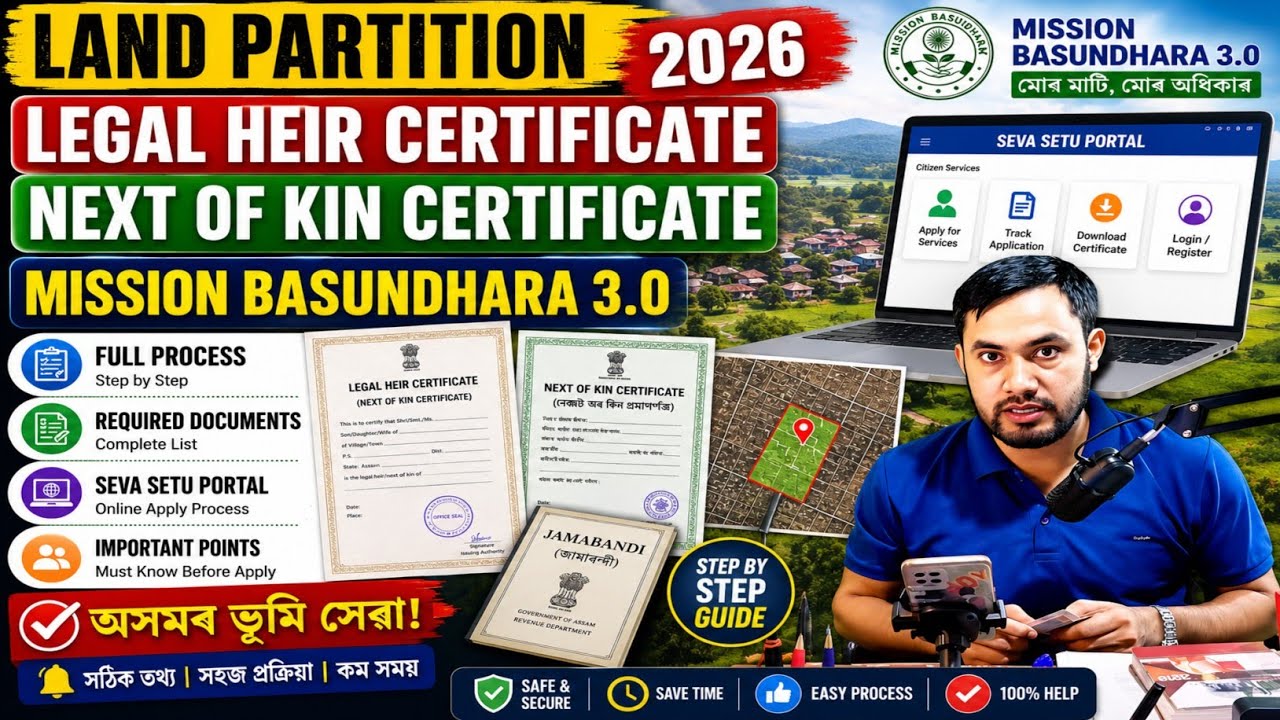 Land Partition in Assam 2026/Legal Heir Certificate/Next of Kin Certificate | Mission Basundhara 4.0