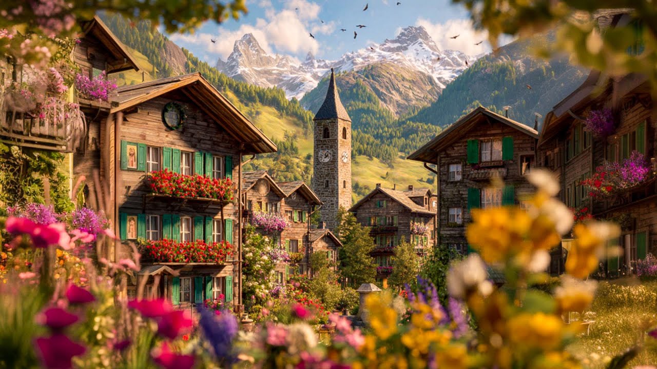 Тшiertшен┃Самая Красивое Горное Село Граубюнден 🇨🇭 4K Пешеходная Экскурсия┃Швейцария
