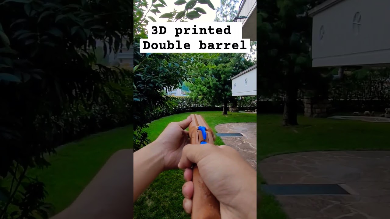 3d printed double barrel shotgun (DBS) prototype (#3dprint)