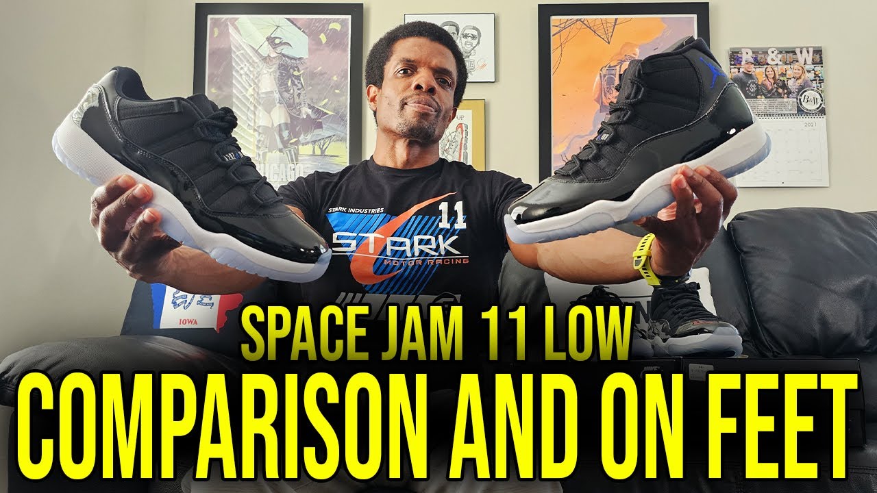 Air Jordan 11 Retro Low Space Jam On Feet Review and Comparison (FV5104 004)