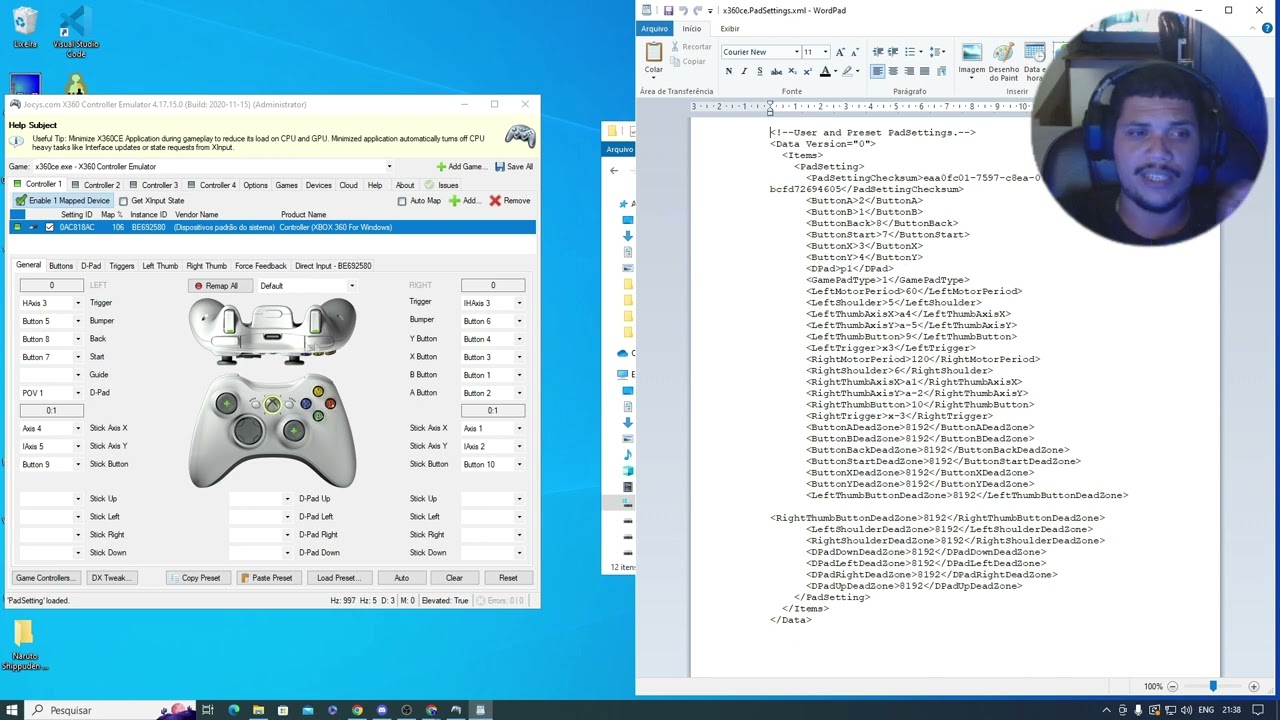 x360ce deixou meu controle com analógicos invertidos e botões trocados - Resolvido
