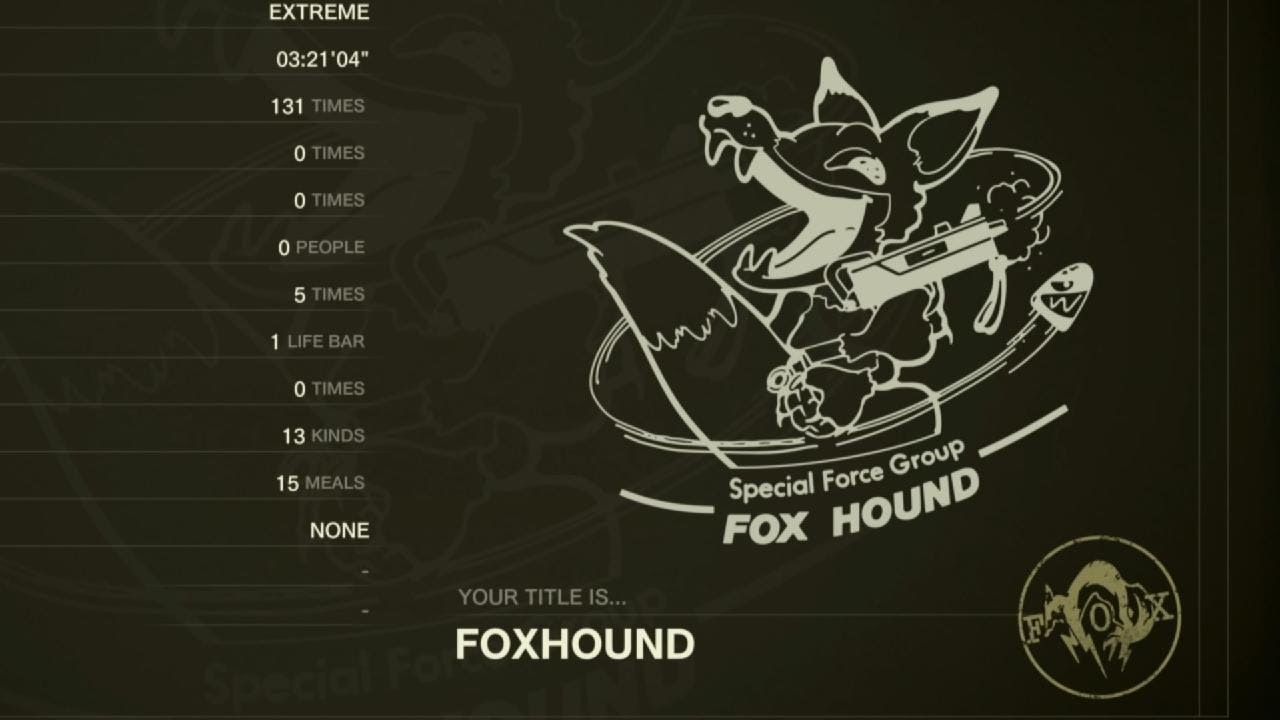 MGS DELTA FOXHOUND RANK ACHIEVED