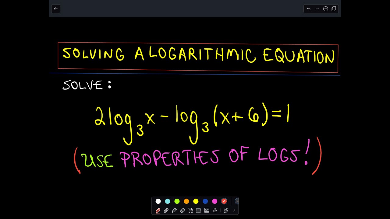 ❖ Solving Logarithmic Equations - Example 1 ❖