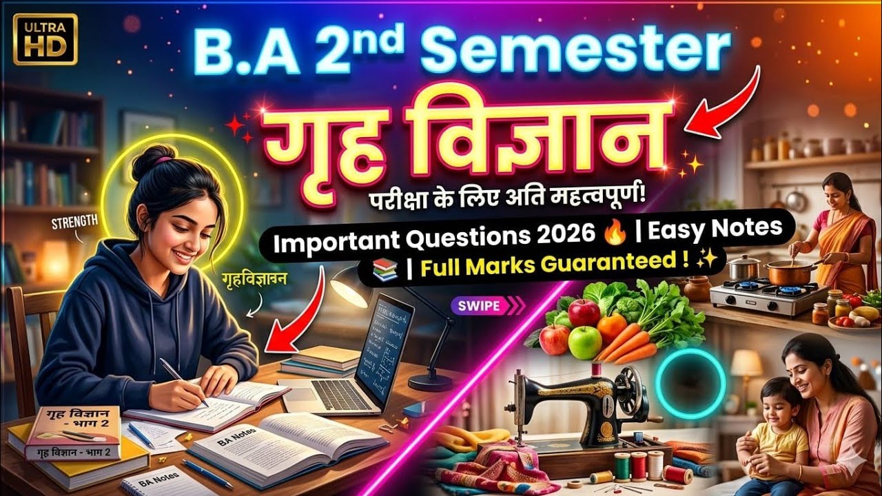 B.A. 2nd Semester, 1st Year, Home Science Notes, Exam Tips, Easy Lecture