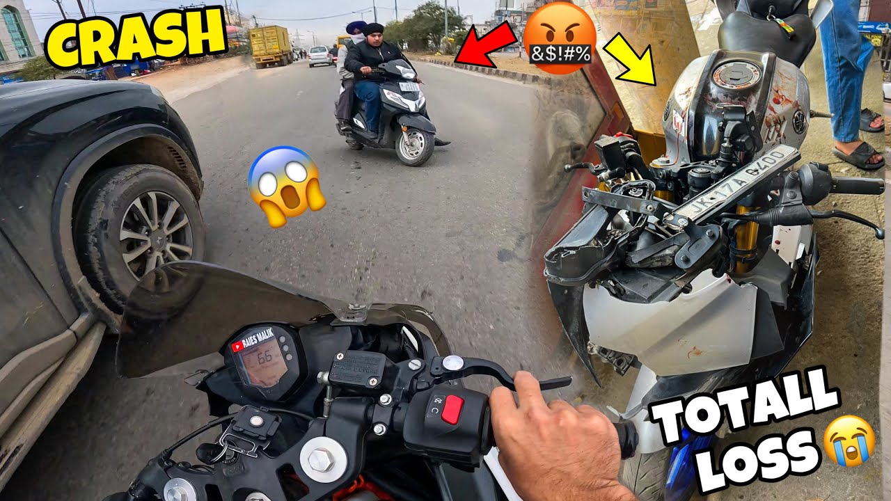 Drunk Scooty Driver almost Crash My bike😤|| R15 v4 Totall loss hogaye😩