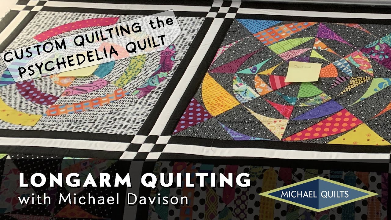 LONGARM CUSTOM MACHINE QUILTING the Psychedelia Quilt by Jen Kingwell