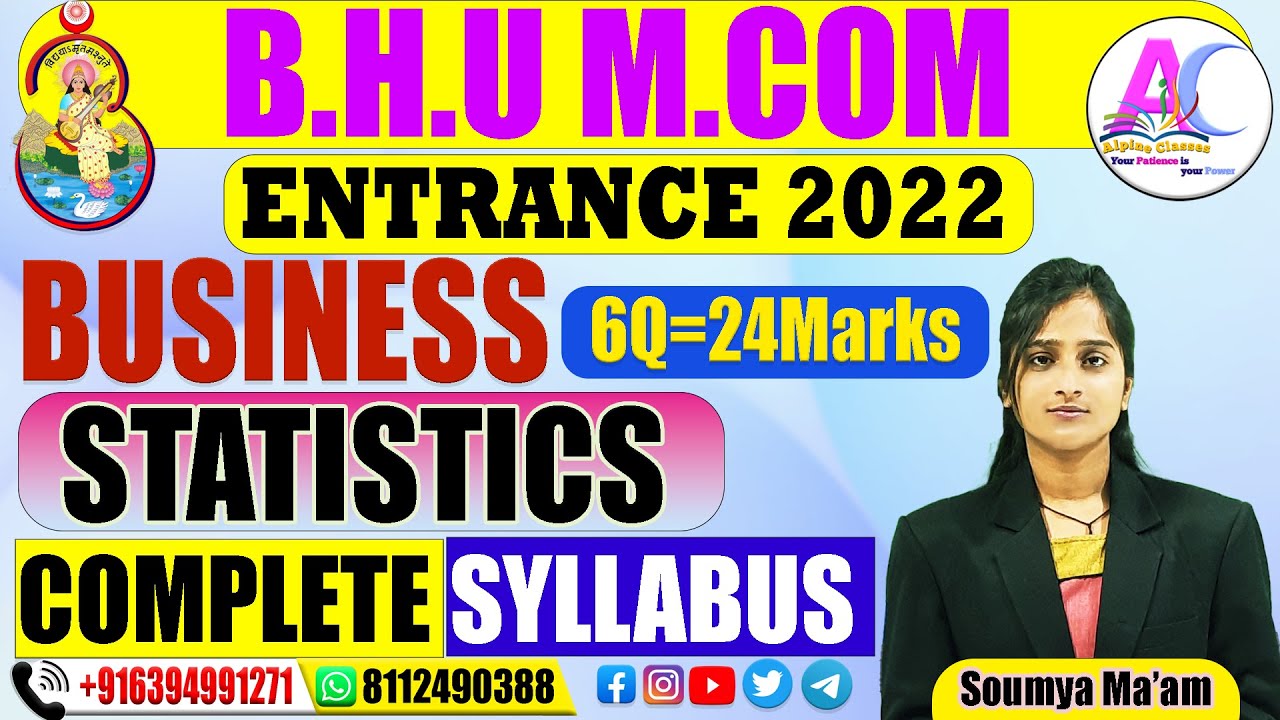 BUSINESS STATISTICS  || COMPLETE SYLLABUS || BHU MCOM ENTRANCE EXAM PREPARATION 2022 #BOOKATYOURHOME