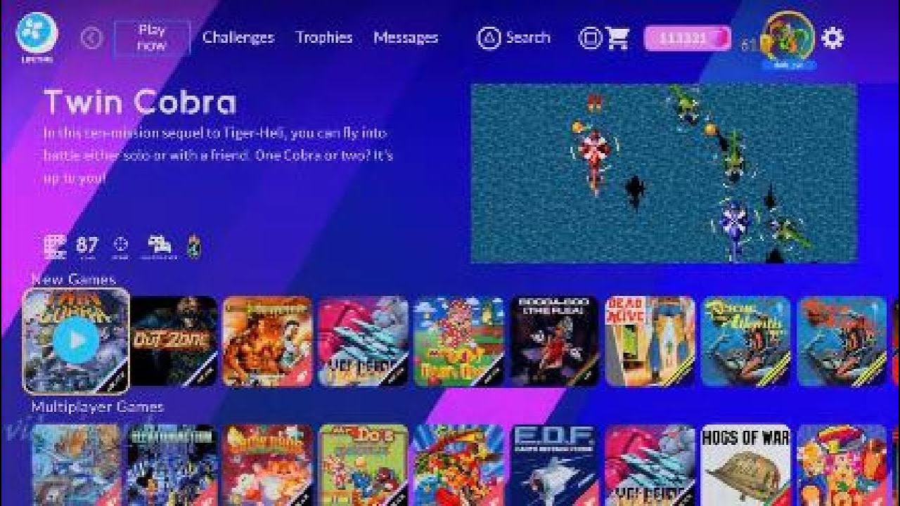 Antstream Arcade PS5 gameplay 4K - Twin Cobra e Out Zone