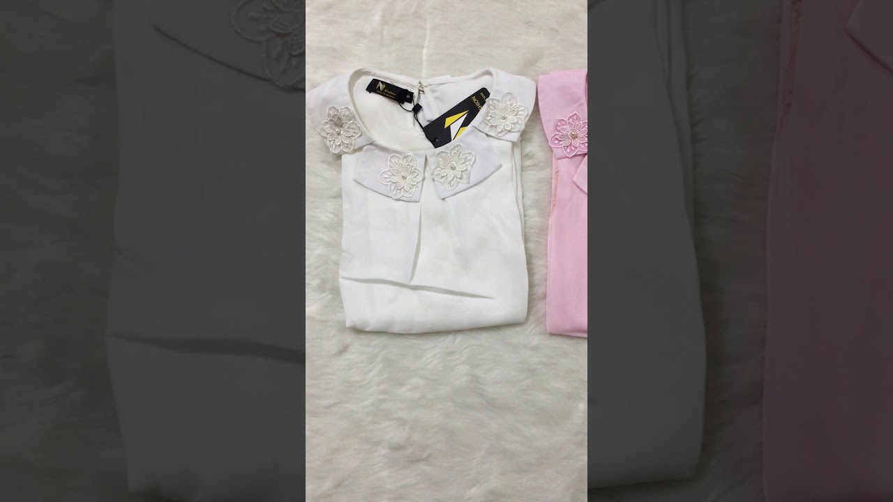 sơ mi phối ren đính hoa SM33 hàng cao cấp 