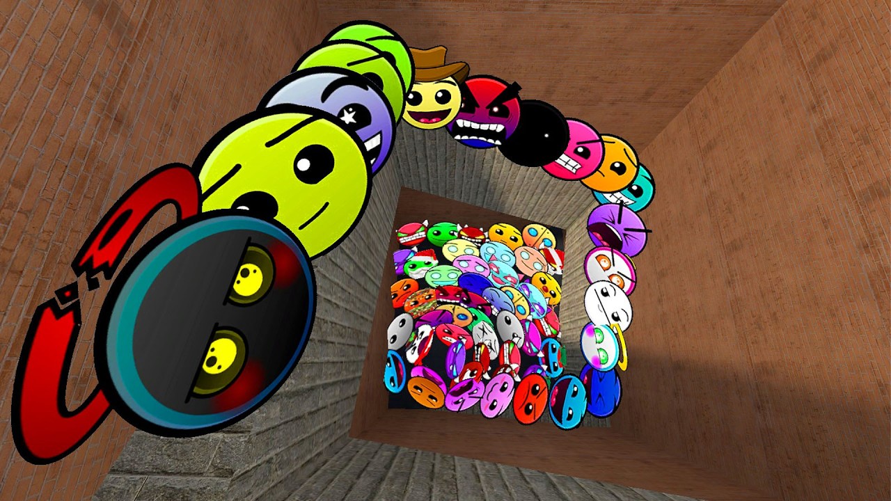 Geometry Dash and Lobotomy Dash Nextbots Family Chase me In Maze Garry's Mod!!