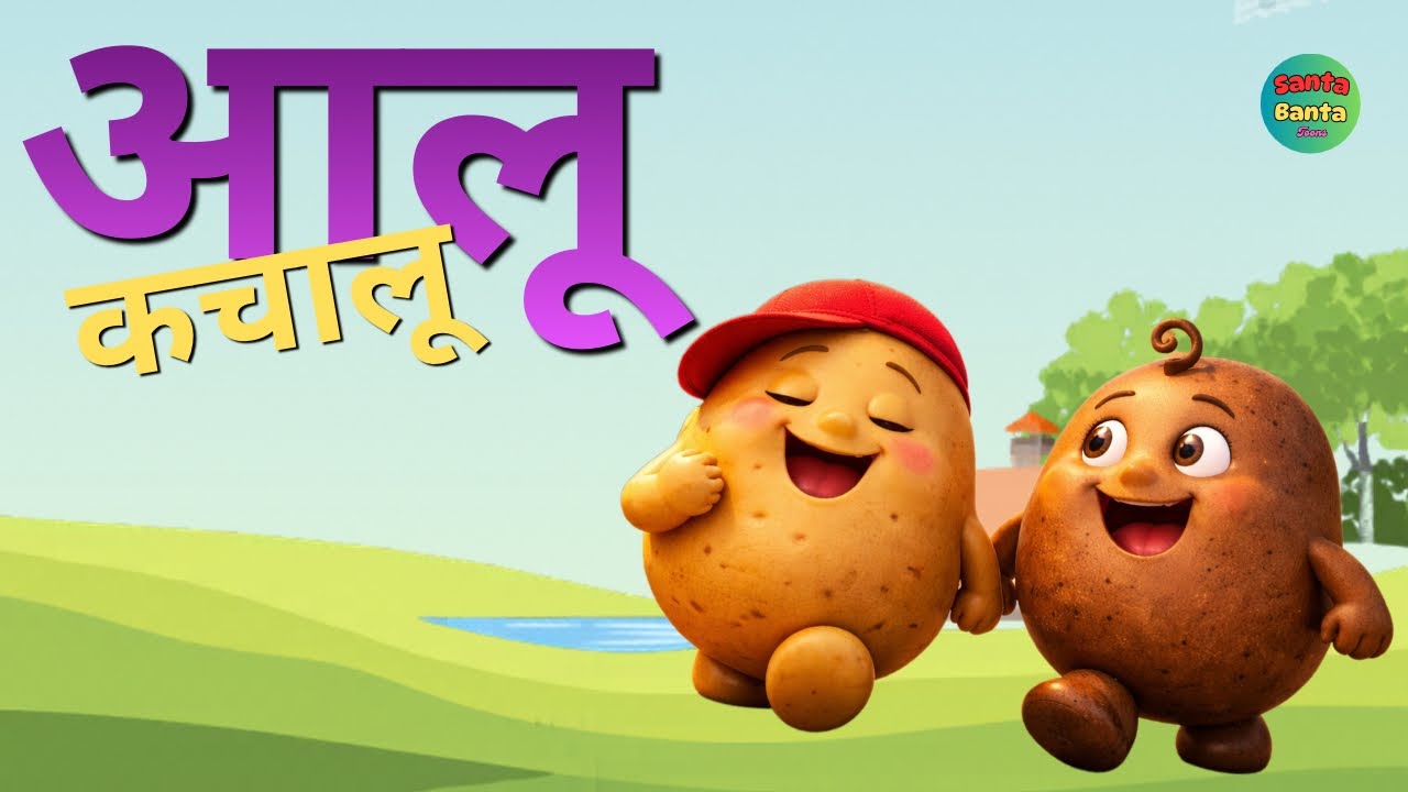Hindi Rhyme | आलू कचालू बेटा कहा गए  थे | Kid’s Rhyme |  Santa Banta Toons 
