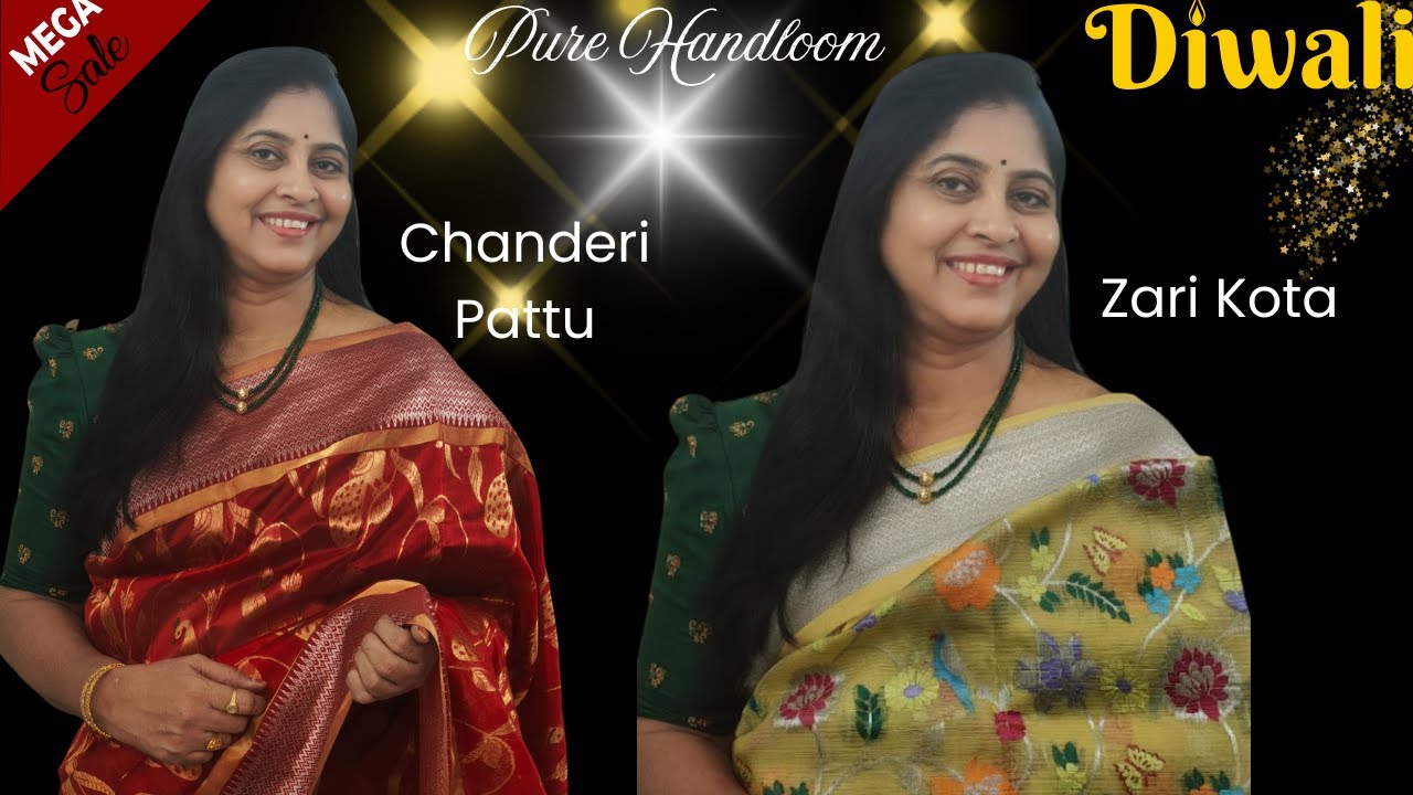 Pure Handloom Chanderi Pattu and Zari kota Sarees DIWALI SALE Exclusive collection #exclusive #sale