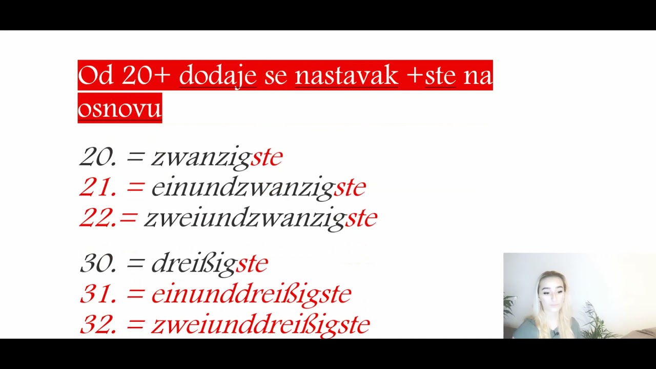 Lekcija 2 Brojevi,Godine,Redni brojevi,datumi,Boje i Cijene  na njemackom  Njemacki za Pocetnike