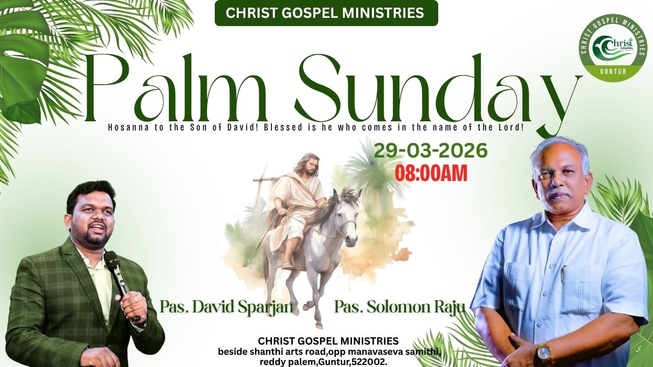 CGM live | Palm Sunday | Pas David Sparjan | Pas Solomon Pastor | 29-03-2026 |