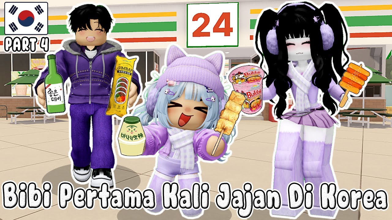 BIBI PERTAMAKALI JAJAN DI WARUNG KOREA SERU SEKALI BANYAK JAJANANYA || BERRYEVENUE RP 🏡ROBLOX INDO