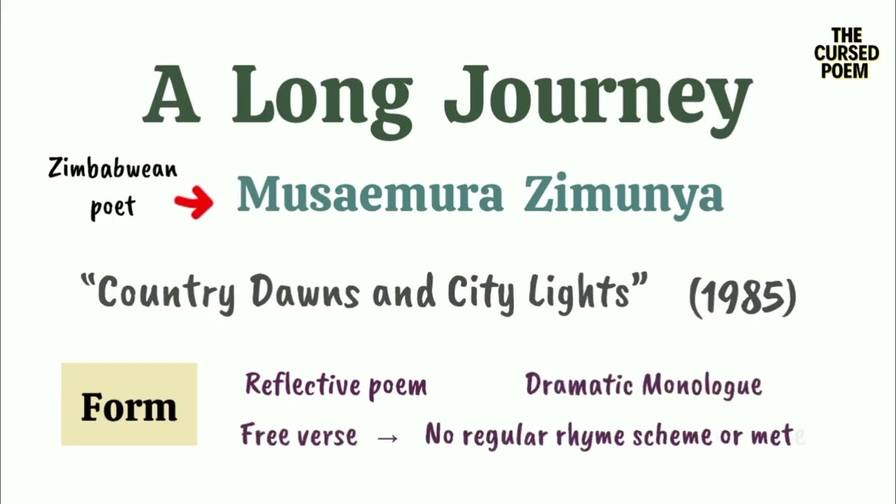 “A Long Journey” by Musaemura Zimunya Explained