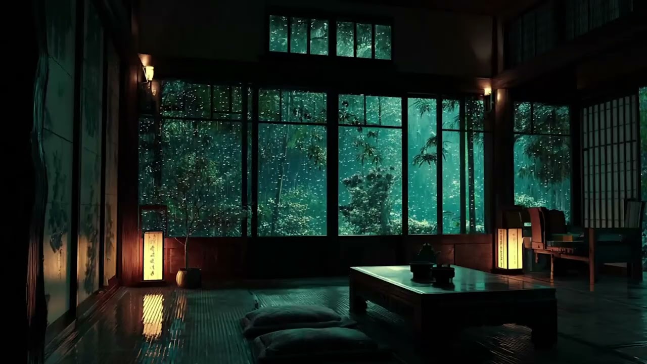 Healing Piano Music for Quiet Emotions | Gentle Rain Tapping on Window at Night