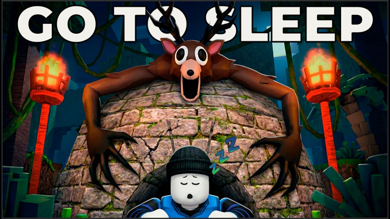 Fall Asleep While I Survive The Jungle Biome in 99 Nights in the Forest