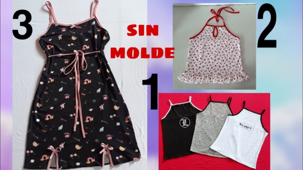 COMO HACER BATA PARA DORMIR (pijama)CON TAN SOLO UNA BLUSA DE TIRAS 🧵 SUPER FACIL