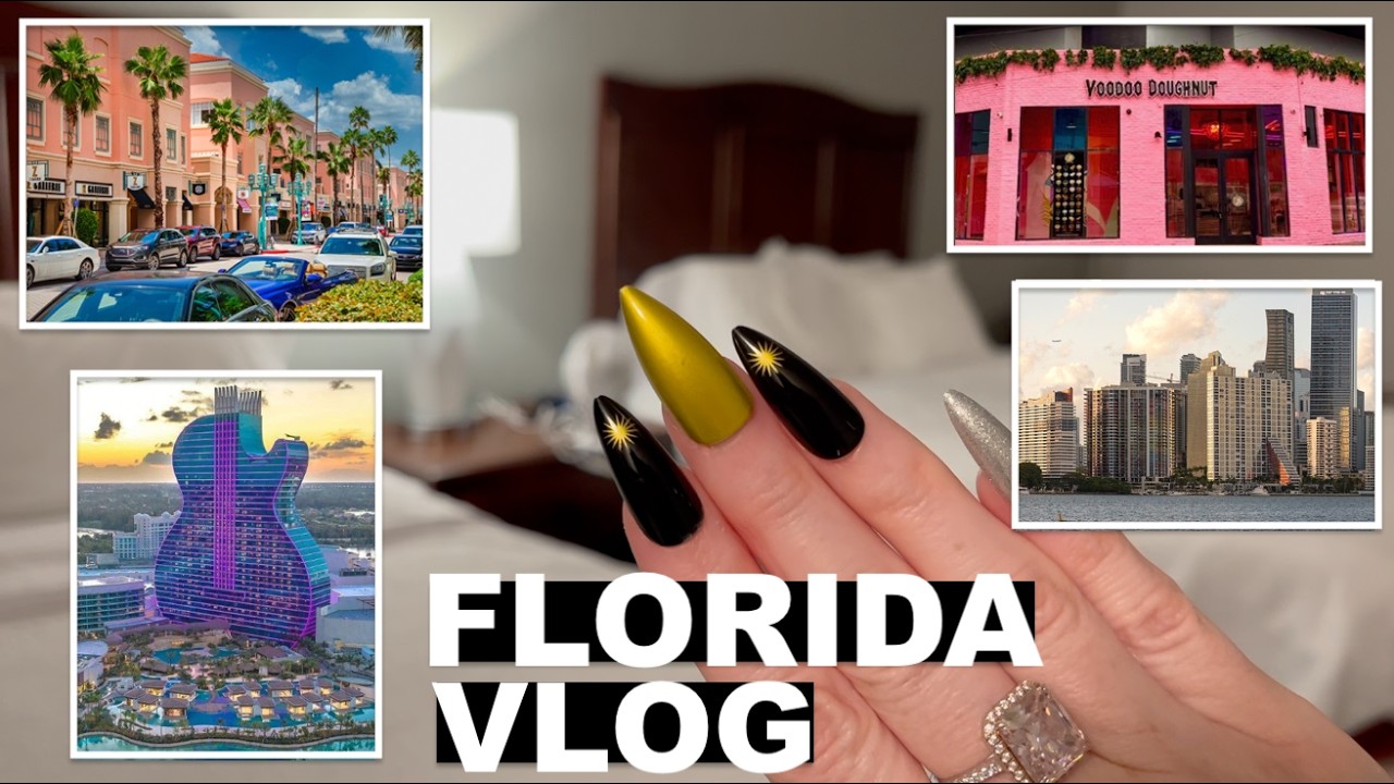 ASMR Gum Chewing Florida Vlog | Miami, Ft Lauderdale, Boca, Hotel, Restaurants, Casino Walkthrough