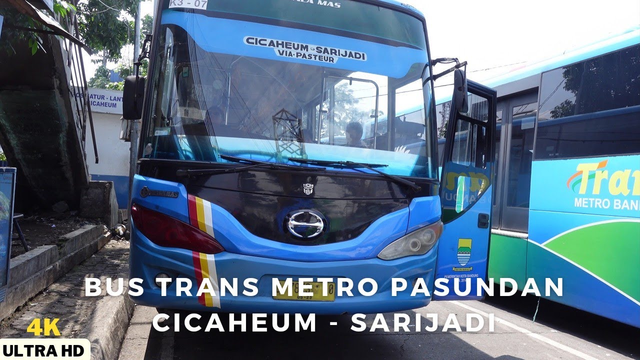 Around City In Bus Trans Metro  Bandung Koridor 3 : RoundTrip (PP) Cicaheum - Sarijadi [4K]