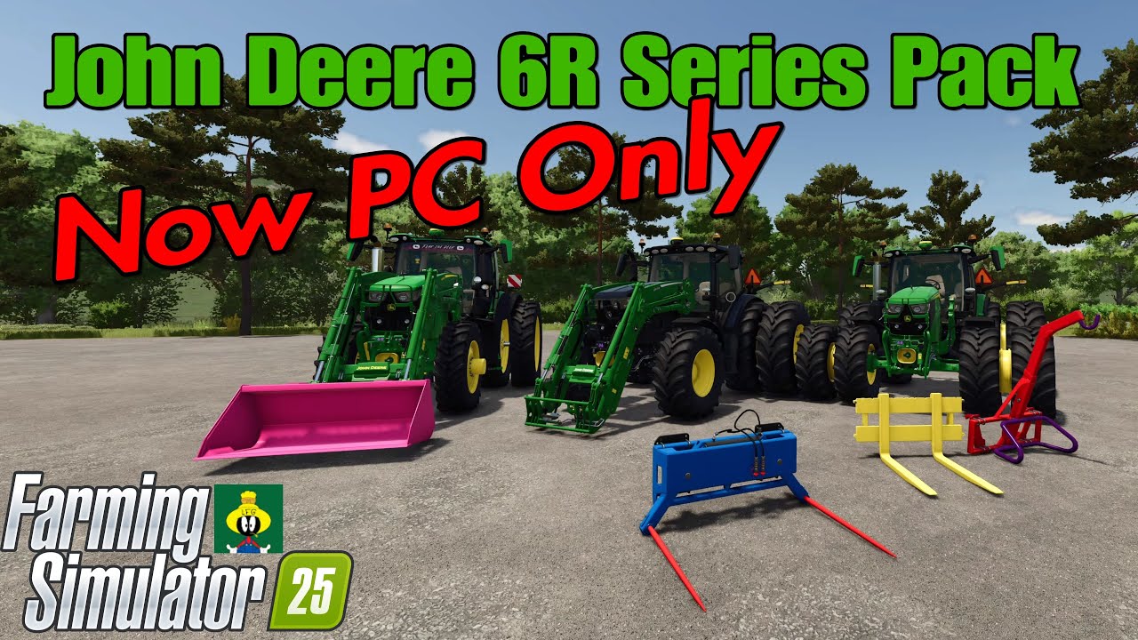 Пакет John Deere 6R Series / мод FS25 Crossplay