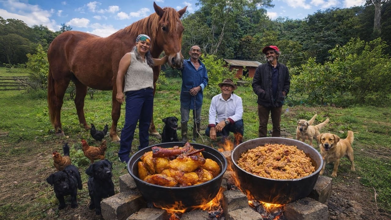 CAMINEMOS juntos al CAMPO a COCINARLE ..el VIVE solo con sus animales