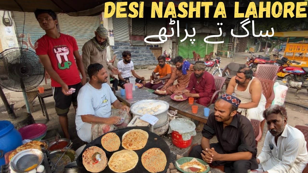 SAAG PARATHA CHEAPEST DESI NASHTA IN LAHORE | ALOO SAAG PARATHA