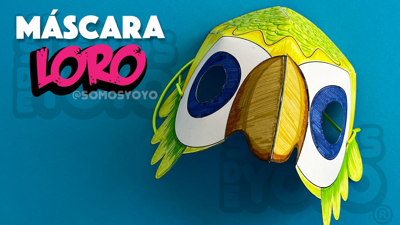 Máscara de Loro con opalina - Rápida y fácil. (Carnaval o Festival de Primavera)🦜