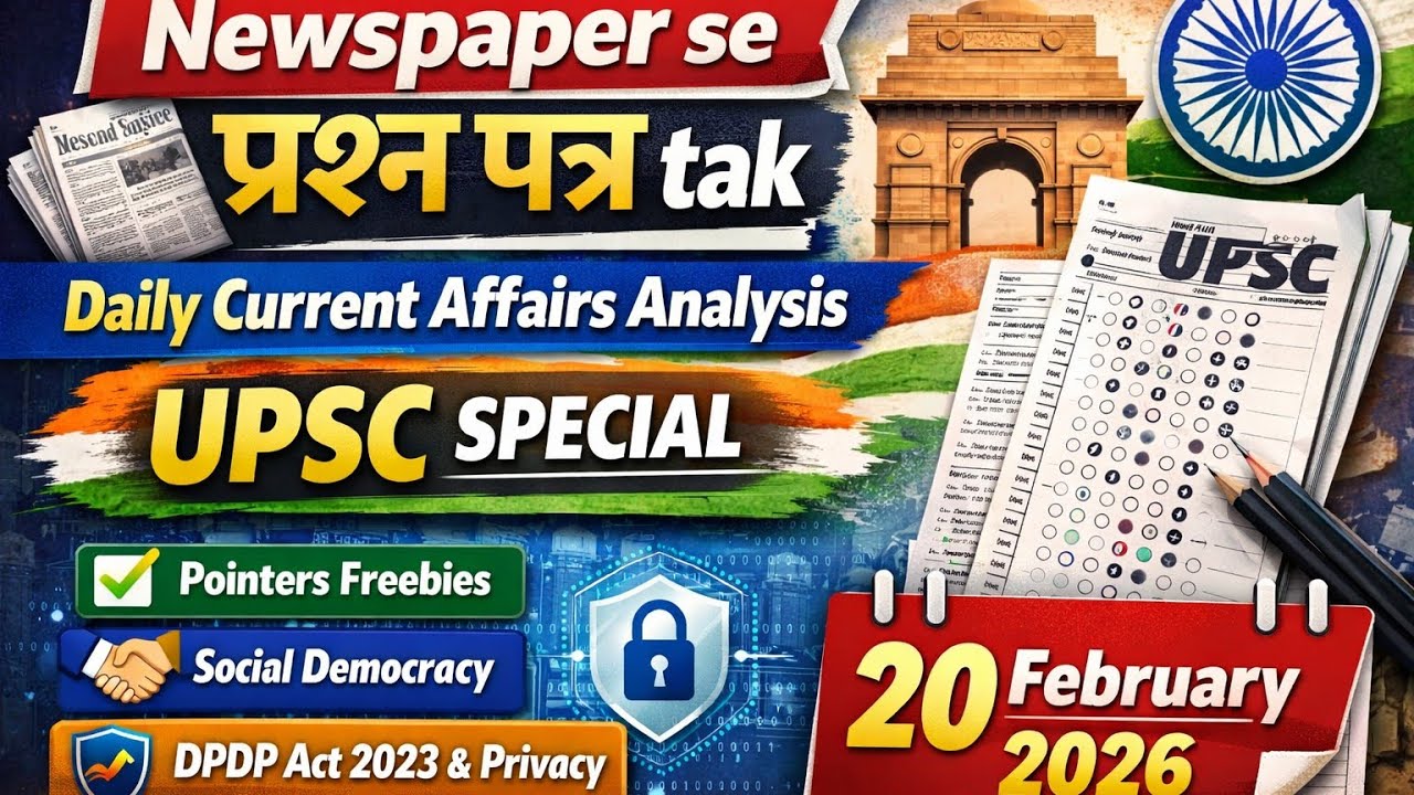 Newspaper se प्रश्न पत्र tak | Daily Current Affairs Analysis | UPSC Special | 20 February 2026