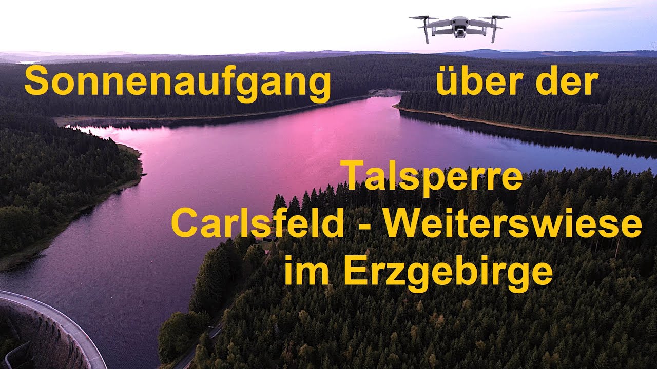 Sonnenaufgang über der Talsperre Carlsfeld -  Weiterswiese