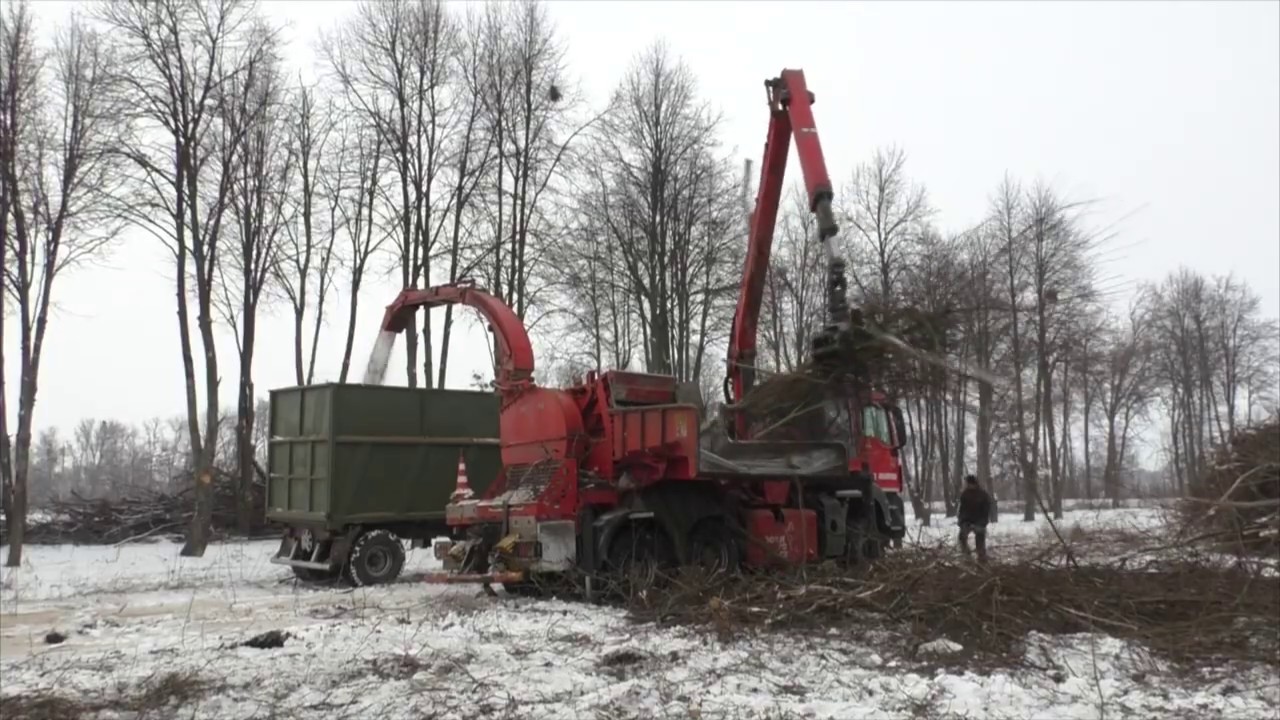 Измельчитель веток промышленный, дробилка веток, щепорез Eschlböck biber 84 MAN. Щепа