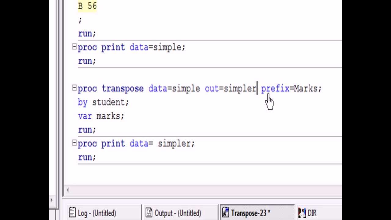 SAS- Proc Transpose-1