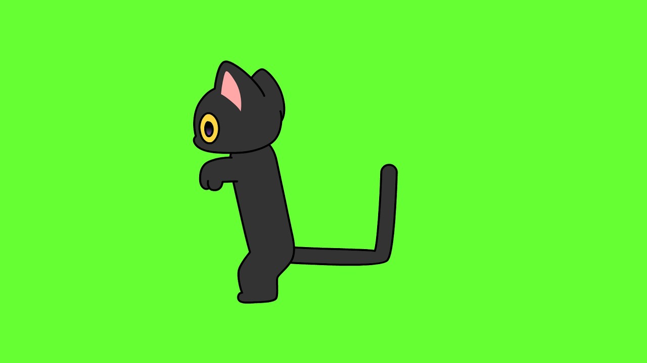 toothless dance but cat Green screen