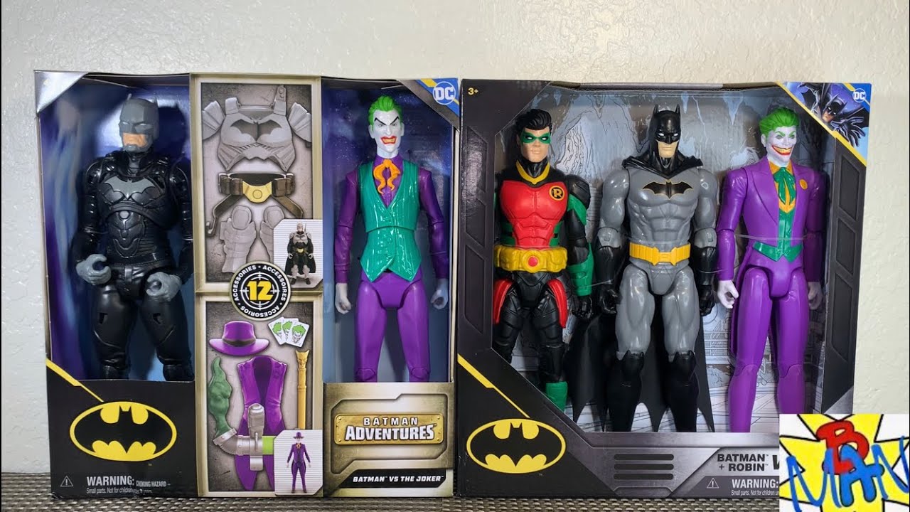 Batman Adventures Spin Master 2023 Batman vs The Joker 12 Accessories + Robin 3 Pack Amazon DC
