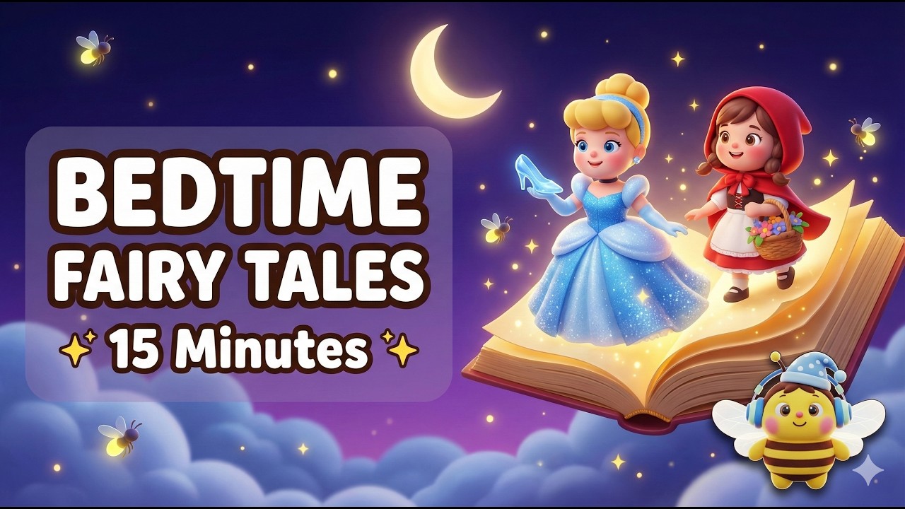 15 Minutes of Bedtime Fairy Tales for Kids 😴 | Cinderella, Red Riding Hood & Fairy Tales