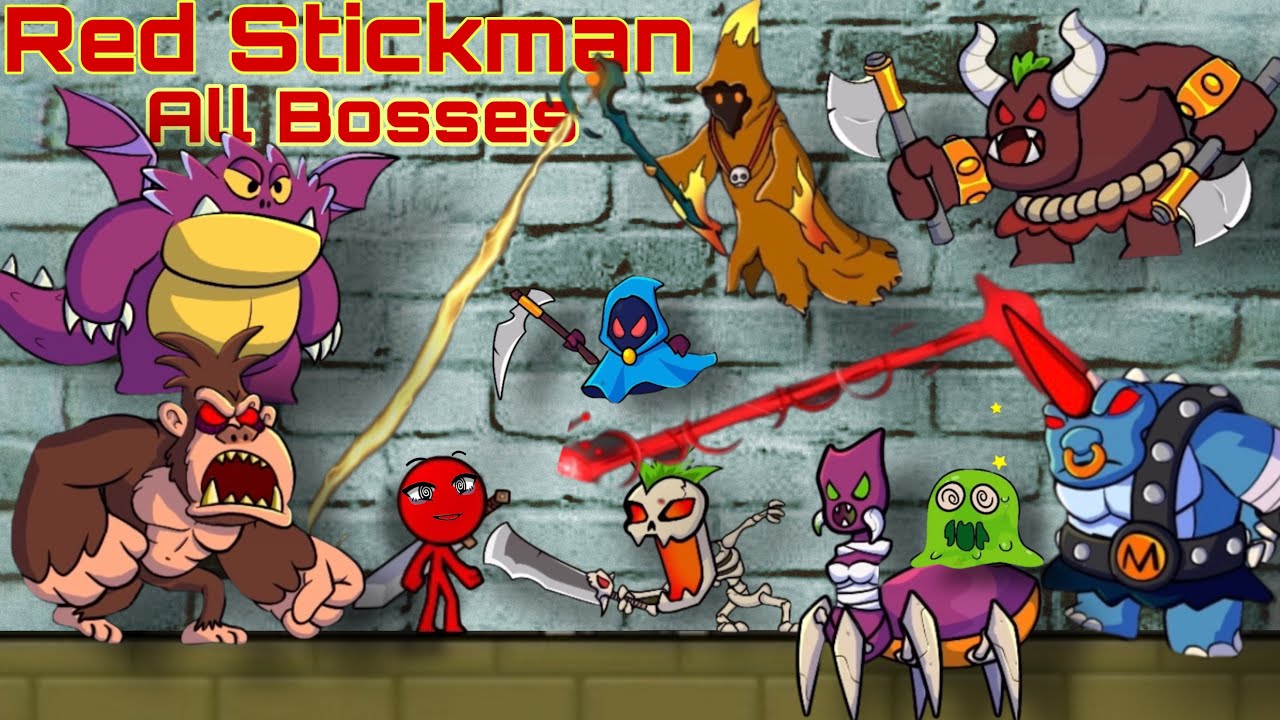 Red Stickman Adventure: All Bosses Fight! - Beautiful Bosses
