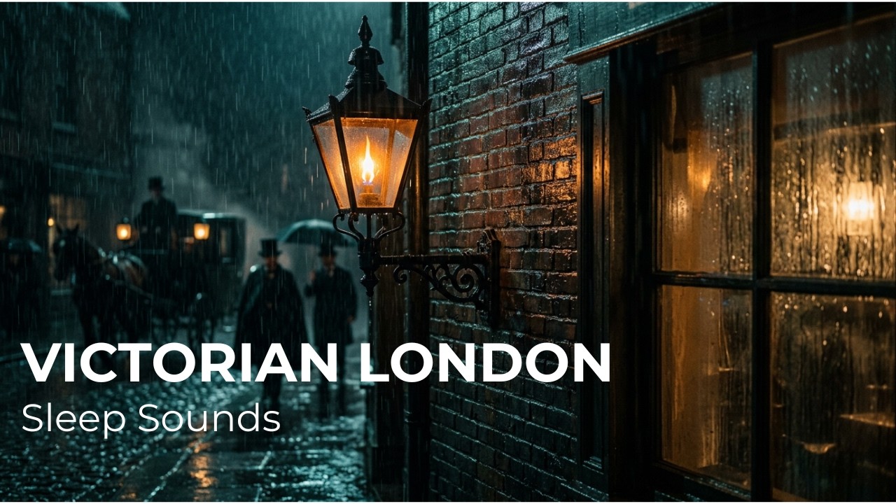 Victorian London Rainstorm (10 Hours) | Distant Thunder & Street Ambience for Sleep