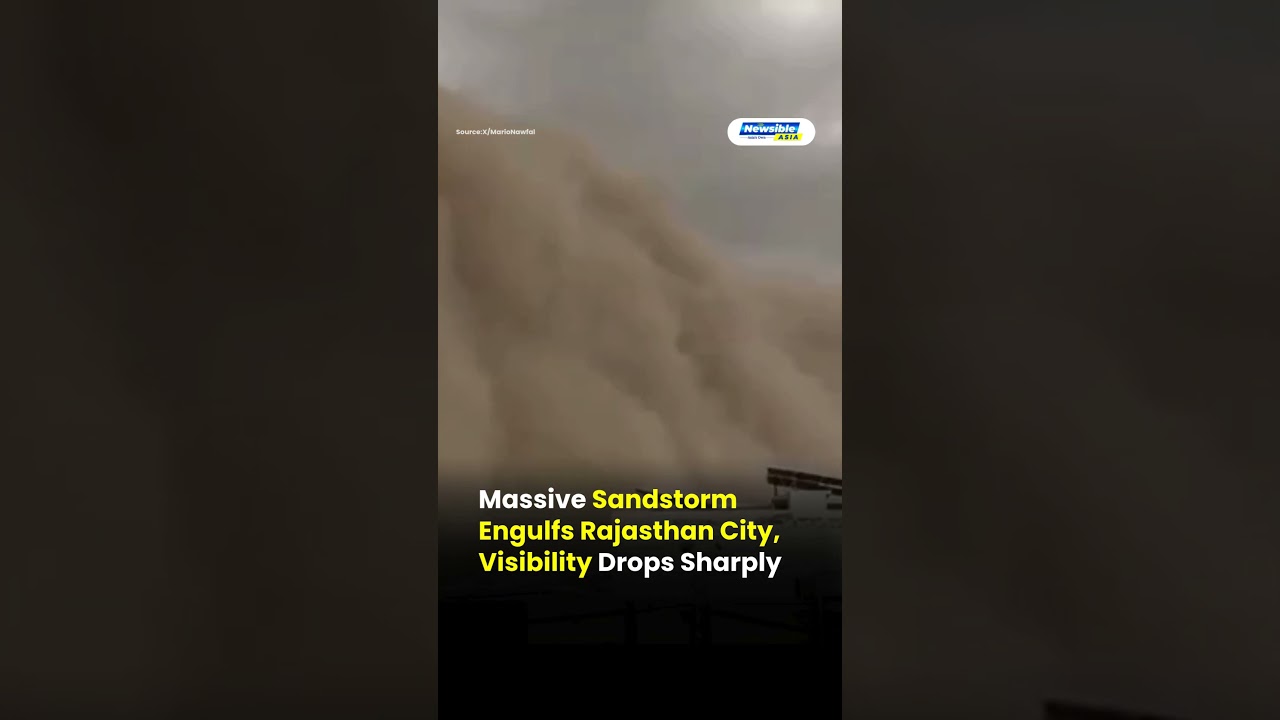 Massive Sandstorm Engulfs Rajasthan City, Visibility Drops Sharply 1