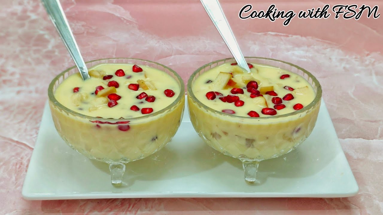 Ramzan Special Creamy Fruit Custard😍 | Easy Summer Dessert in 5 Minutes | Mixed Fruit Custard Recipe