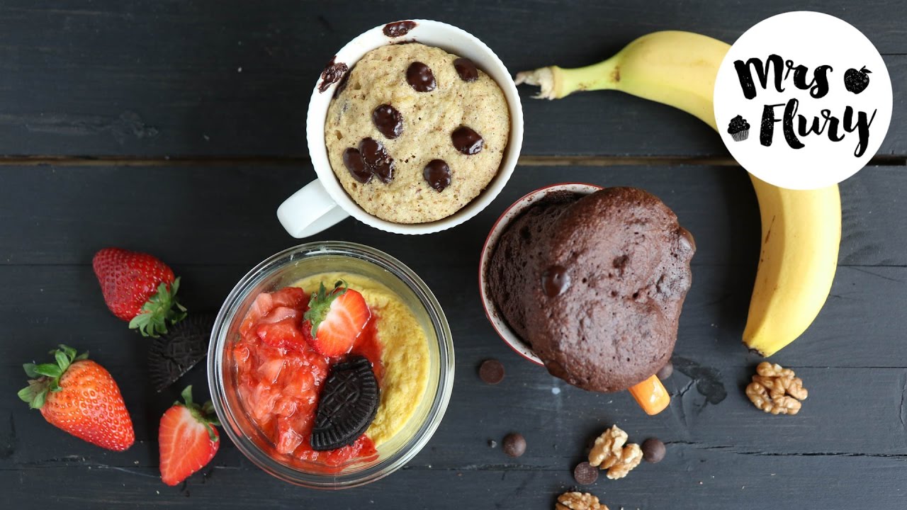 Gesunde Mug Cakes - 3 Tassenkuchen Rezepte für die Mikrowelle