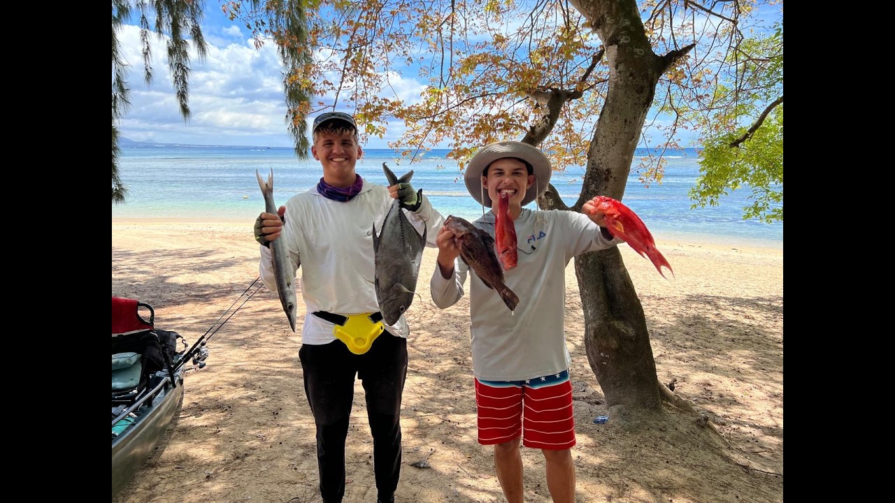 Big Jack and beautiful Lyretail: jigging from the kayak Mauritius