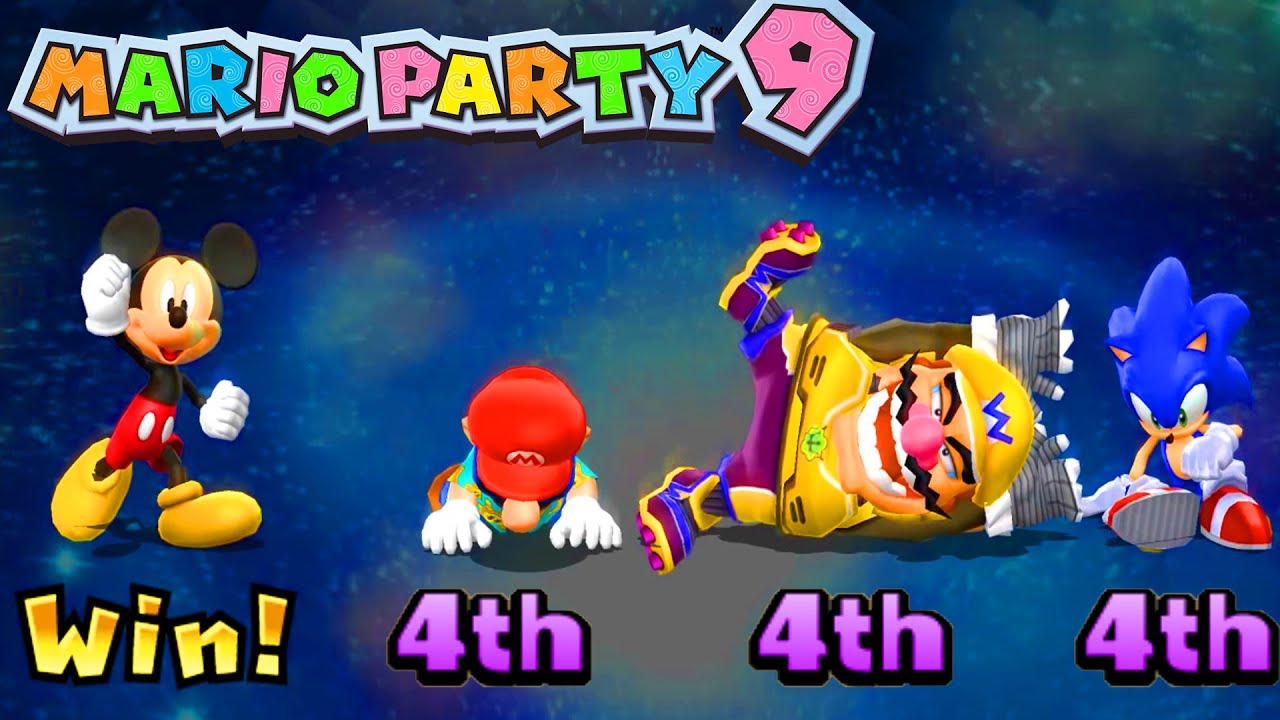 Mario Party 9 Step It Up - Mickey vs Mario vs Wario vs Sonic #MarioGame (Master Difficulty)