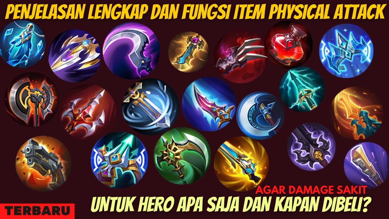 PENJELASAN LENGKAP DAN FUNGSI ITEM ATTACK PHYSICAL TERBARU MOBILE LEGEND, CARA MEMILIH ITEM ATTACK