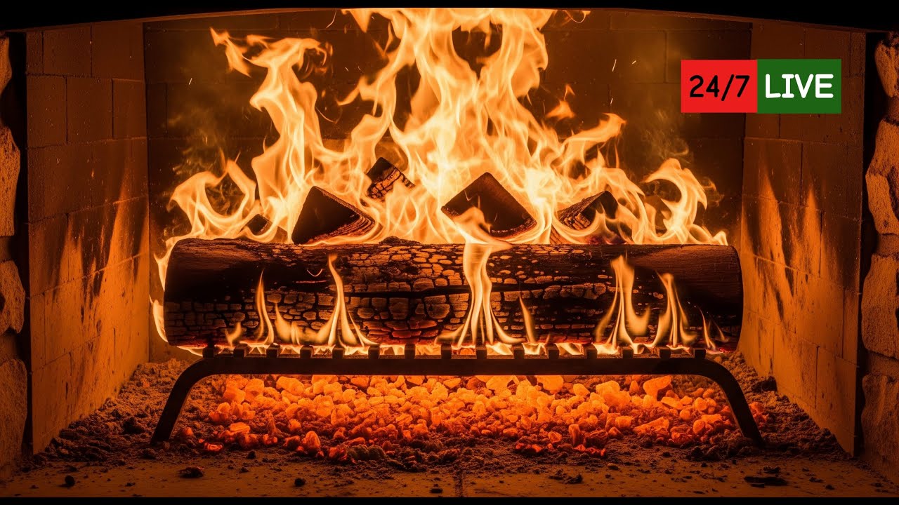 🔥 Ultra Realistic Fireplace Ambience 4K. Warm Burning Logs & Fire Crackle Sounds